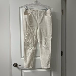 Tribal corduroy Jegging pant pull on stretch waste women’s 14 petite short cream